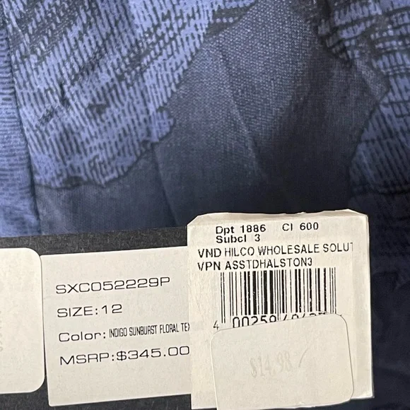 Halston Heritage Sunburst Floral Mini Dress Size 12 100% Silk NWT - Picture 6 of 9